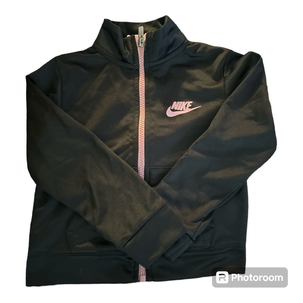 NIKE Little Girls Jacket Black with Pink Zipper & Logo Size 2-3
